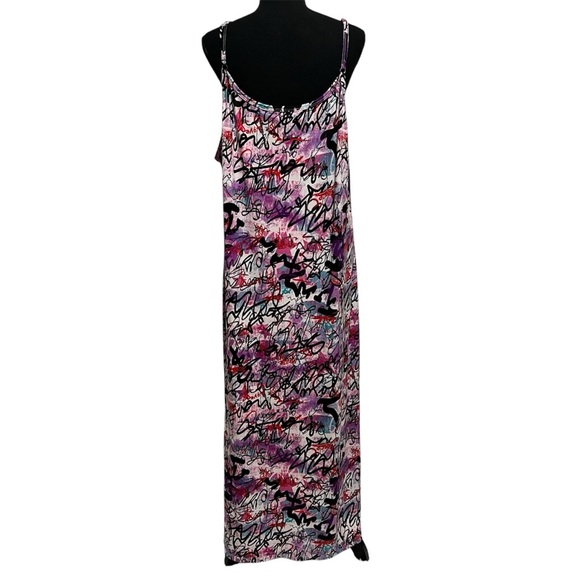Rouge Collection 2XL Colorful Graffiti Street Art Graphic Sleeveless Maxi Dress - Picture 6 of 11